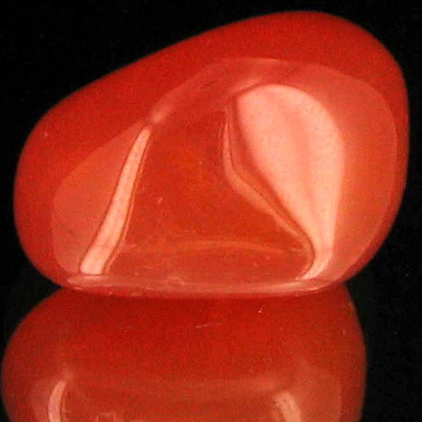 25.9ct Carnelian Freeform Cabochon: Excellent and well colored; with treatment
