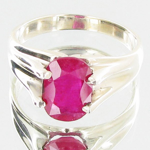 22.5ctw Mozambique Ruby Sterling Ring: Excellent well crafted piece; stone well cut/colored with treatment