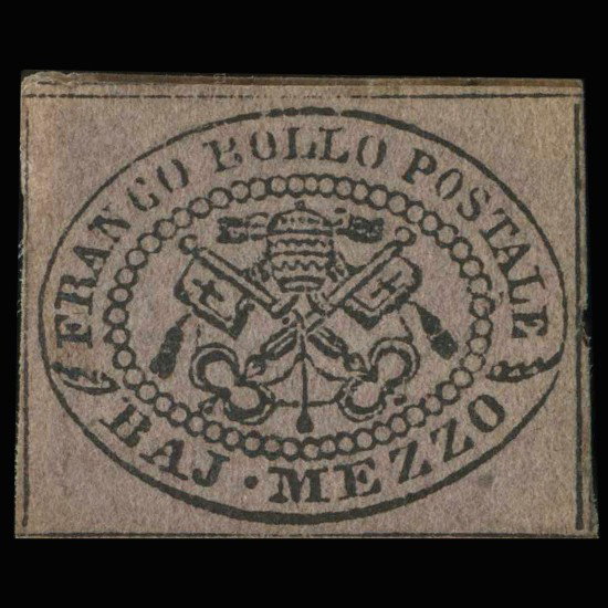 1852 RARE Italy Roman States 2c Postal Stamp MINT: Rare excellent condition with partial gum; well-centered; Scott 1b; $725BV; from an old-time German collection believed genuine but sold as-is bid accordingly