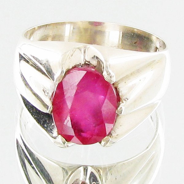 41.4ctw Mozambique Ruby Sterling Ring: Excellent well crafted piece; stone well cut/colored with treatment