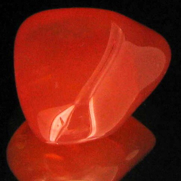 16.05ct Carnelian Freeform Cabochon: Excellent and well colored; with treatment