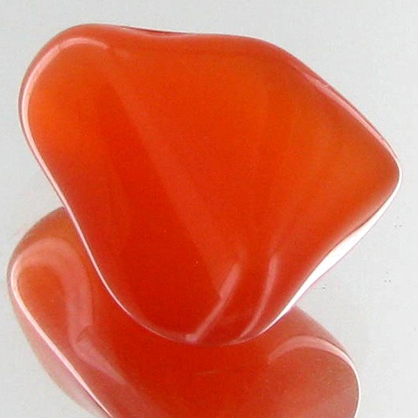 21.65ct Carnelian Freeform Cabochon: Excellent and well colored; with treatment