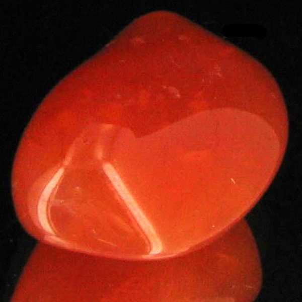 24.55ct Carnelian Freeform Cabochon: Excellent and well colored; with treatment