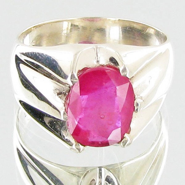 40.77ctw Mozambique Ruby Sterling Ring: Excellent well crafted piece; stone well cut/colored with treatment
