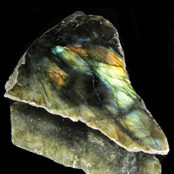 271.25ct Flashy Peacock Color Labradorite Slab: Excellent and well colored; with treatment