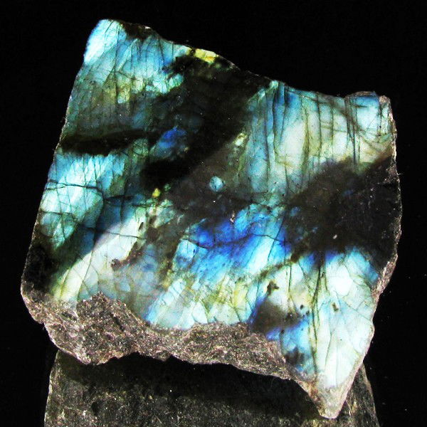 209.05ct Flashy Peacock Color Labradorite Slab: Excellent and well colored; with treatment