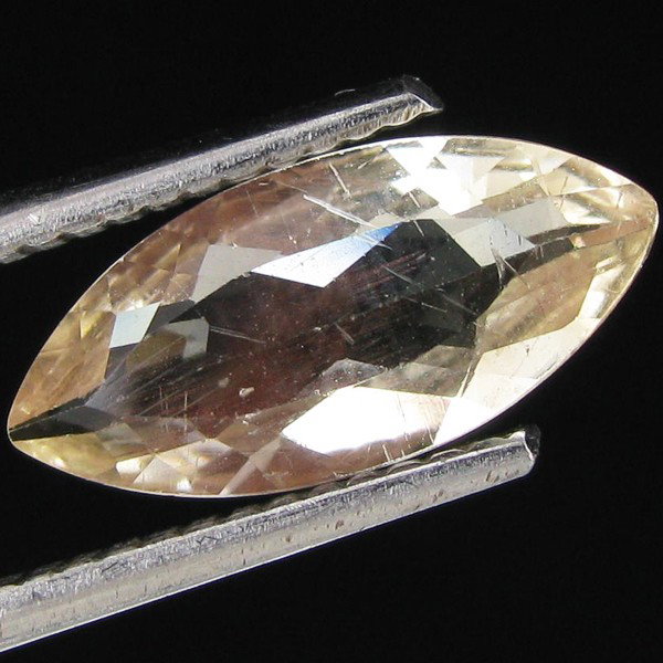 1.45ct Clear Champagne Oregon Sunstone Marquise: Excellent hi grade piece; well cut & colored; with treatment
