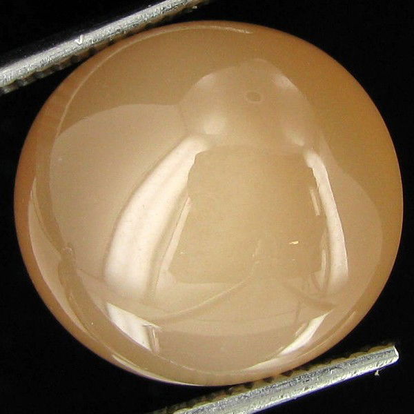 15.30ct Red Moonstone Cat's Eye Cabochon: Excellent piece; well cut & colored; with treatment