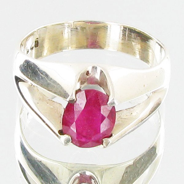 26.58ctw Mozambique Ruby Sterling Ring: Excellent well crafted piece; stone well cut/colored with treatment
