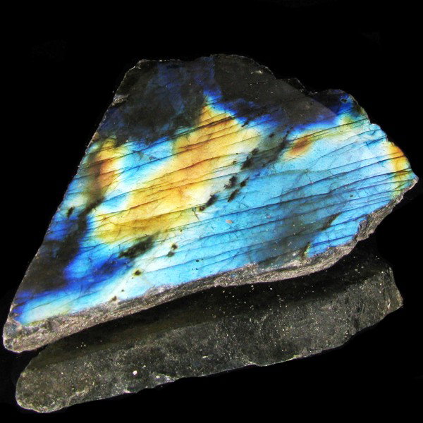170.75ct Flashy Peacock Color Labradorite Slab: Excellent and well colored; with treatment