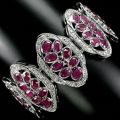 301twc Top Red Ruby Sterling Bracelet: Excellent well-crafted piece; gems with treatment