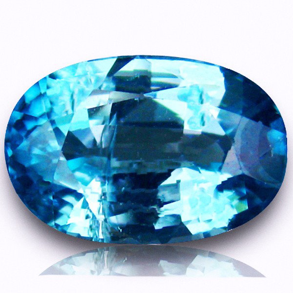 4.16ct Awesome Fire Natural Blue Zircon: Excellent piece; well cut and colored; with treatment
