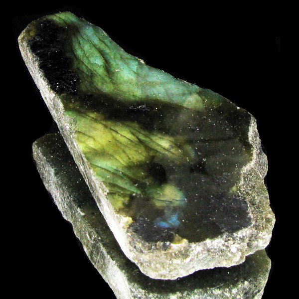 186.9ct Flashy Peacock Color Labradorite Slab: Excellent and well colored; with treatment