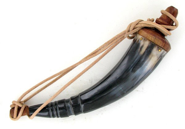 US West Indian Buffalo Polished Powder Horn: Excellent Piece; 11"