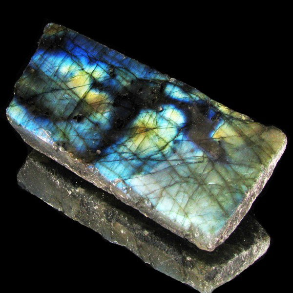 236.15ct Flashy Peacock Color Labradorite Slab: Excellent and well colored; with treatment