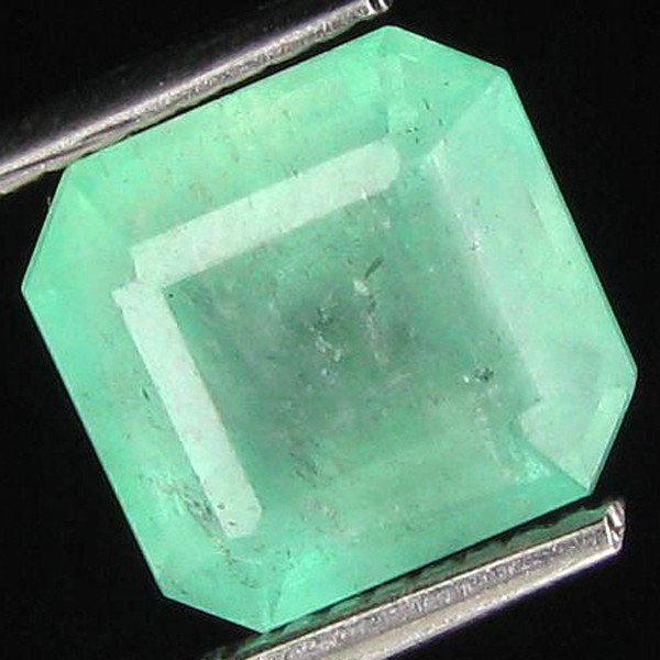 3.08ct Natural Colombian Emerald Cut Mint Green: Excellent piece; Well cut and colored; with treatment