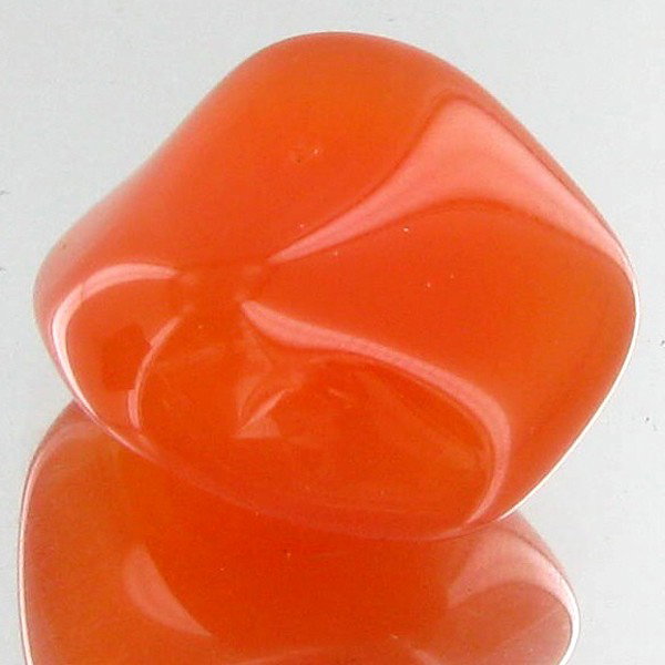 31.5ct Carnelian Freeform Cabochon: Excellent and well colored; with treatment