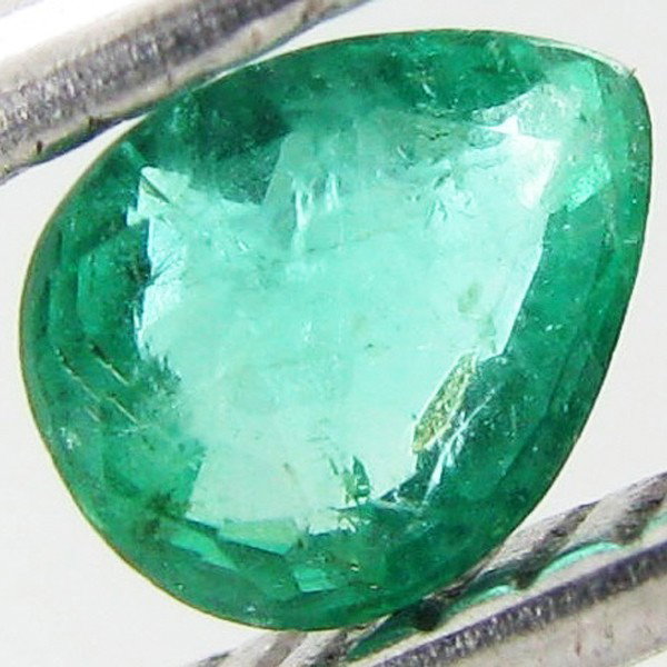 0.35ct Colombian Emerald Pear: Excellent piece; well cut & colored; with treatment