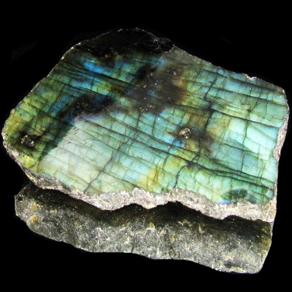 202.55ct Flashy Peacock Color Labradorite Slab: Excellent and well colored; with treatment