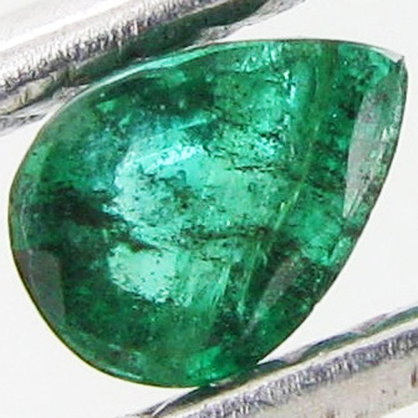 0.21ct Colombian Emerald Pear: Excellent piece; well cut & colored; with treatment