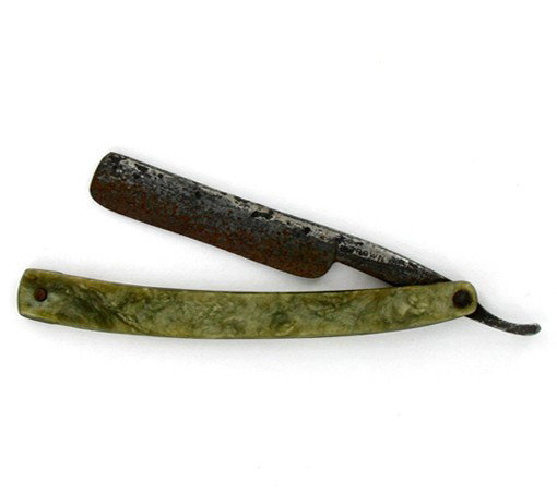 Antique Crown Wood Handle Razor: Nice antique piece; 9" open