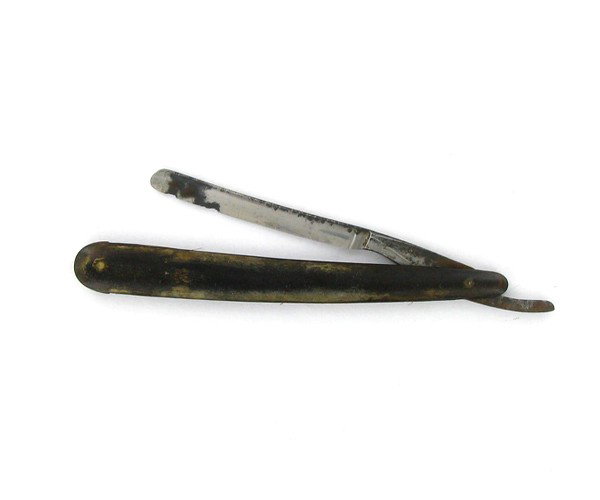 Antique Crown Wood Handle Razor: Nice antique piece; 9" open
