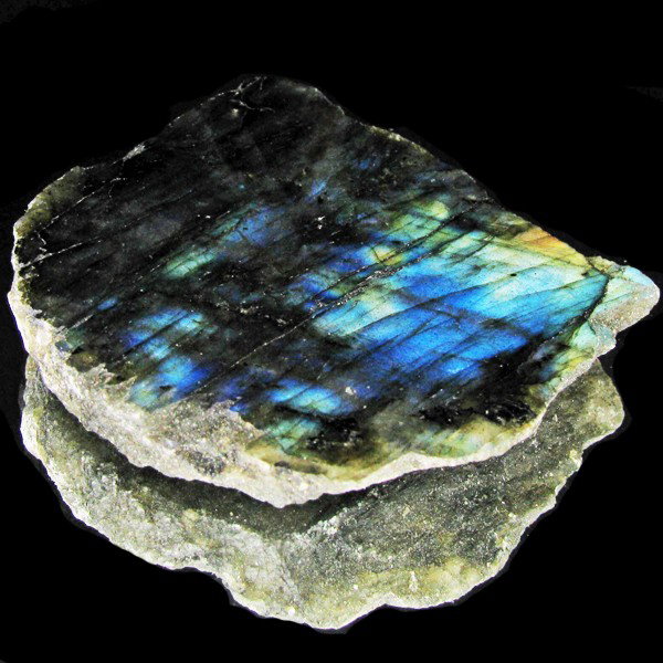 241.60ct Labradorite Polished Slab Peacock Colors: Excellent hi-grade piece; ready for final cutting