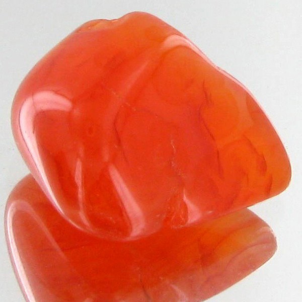 25.35ct Carnelian Freeform Cabochon: Excellent and well colored; with treatment