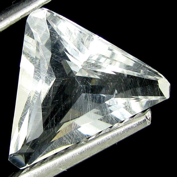 1.88ct Amazing Pure White Diamond Pollucite: Excellent specimen; well cut & colored; with treatment