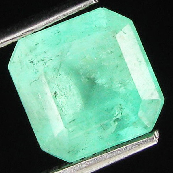 3.12ct Natural Colombian Emerald Cut Mint Green: Excellent piece; Well cut and colored; with treatment