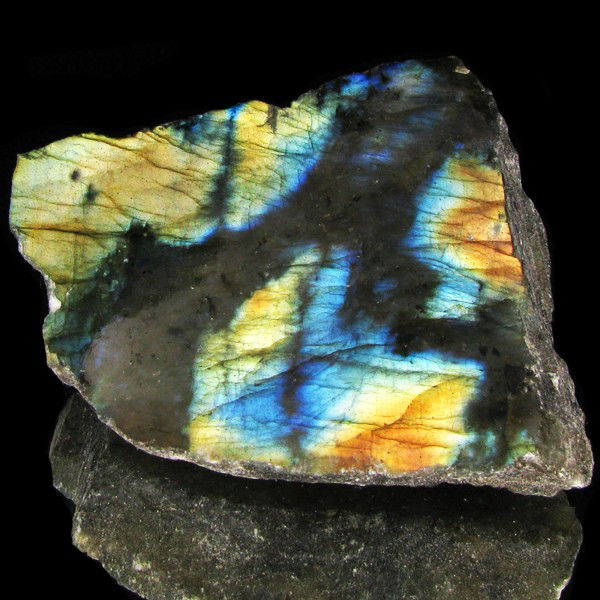 291.4ct Flashy Peacock Color Labradorite Slab: Excellent and well colored; with treatment