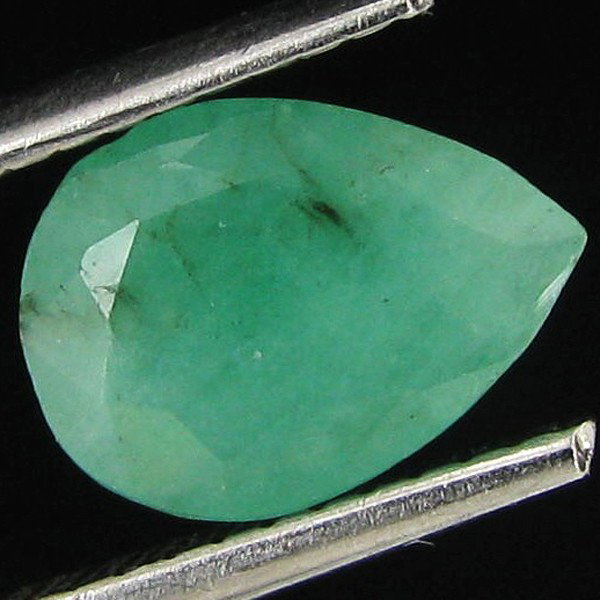 1.2ct Colombian Emerald Pear: Excellent piece; well cut & colored; with treatment