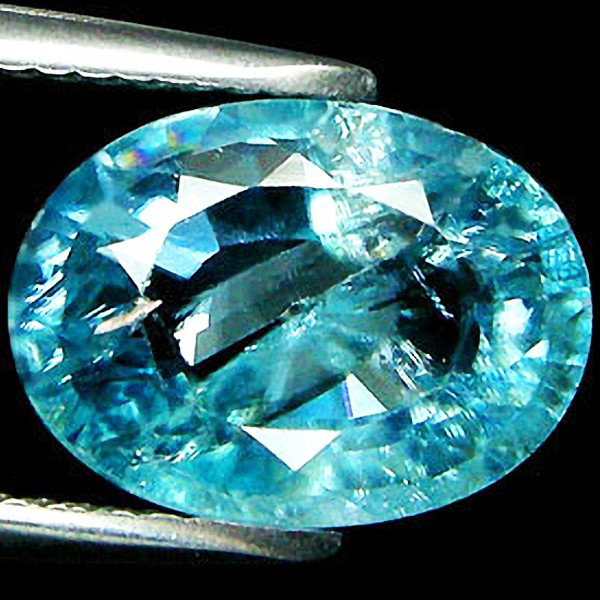5.22ct Oval Cut Light Blue Paraiba Zircon: Excellent piece; Well cut and colored; with treatment