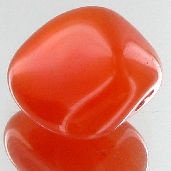 16.1ct Carnelian Freeform Cabochon: Excellent and well colored; with treatment