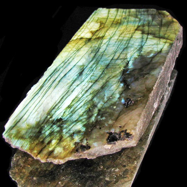 344.55ct Labradorite Polished Slab Peacock Colors: Excellent hi-grade piece; ready for final cutting