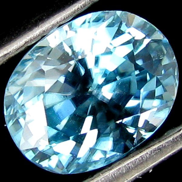 2.17ct Oval Natural Blue Zircon Cambodia: Excellent specimen; well cut & colored; with treatment