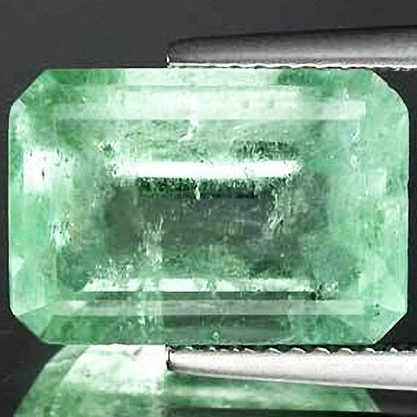 5.31ct Natural Colombian Mint Green Emerald: Excellent piece; Well cut and colored; with treatment