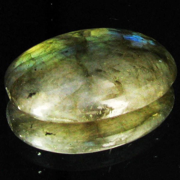 31.65ct Labradorite Cabochon: Excellent piece; well cut & colored; with treatment