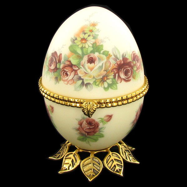 Fabrege Style Decorative Egg Photo Holder: Well crafted; 5"