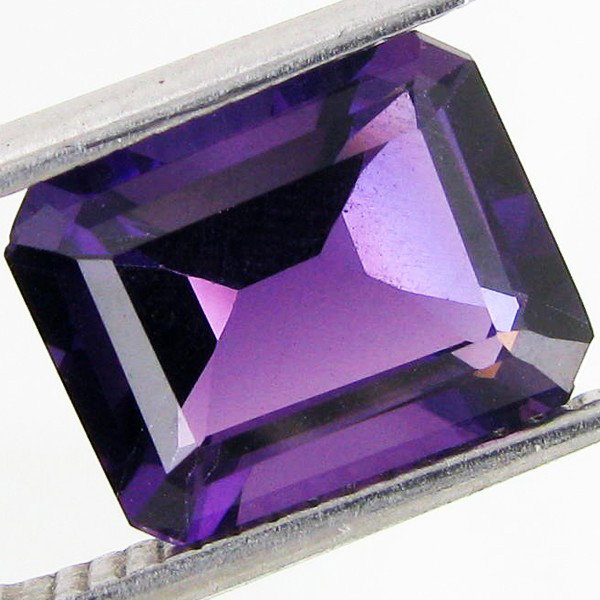 3.12ct Purple Amethyst Emerald: Excellent piece; well cut and colored; with treatment