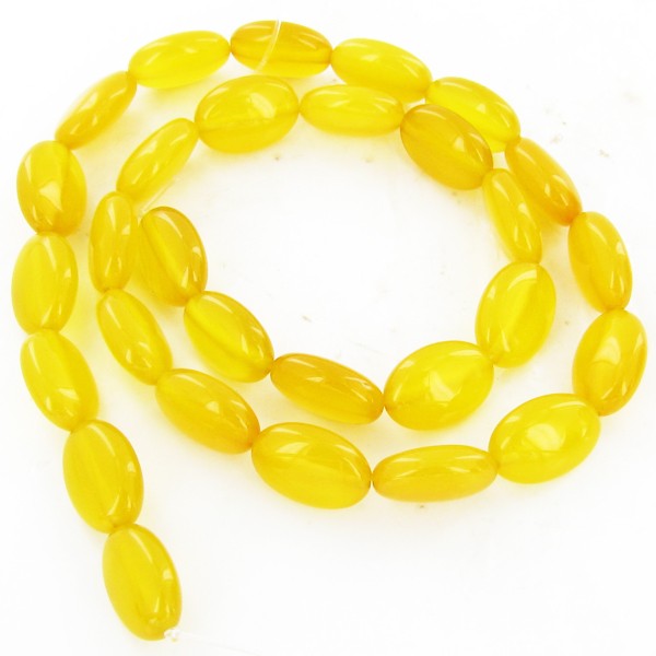 165twc Yellow Chalcedony Bead Strand 16": Well cut and colored pieces; with treatment