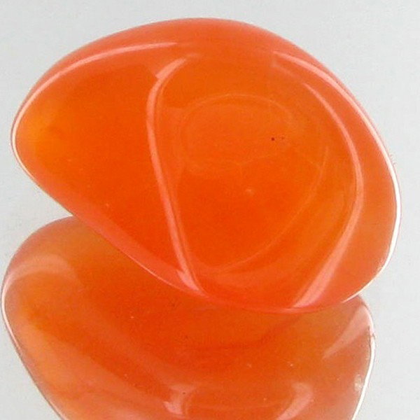 21.65ct Carnelian Freeform Cabochon: Excellent and well colored; with treatment