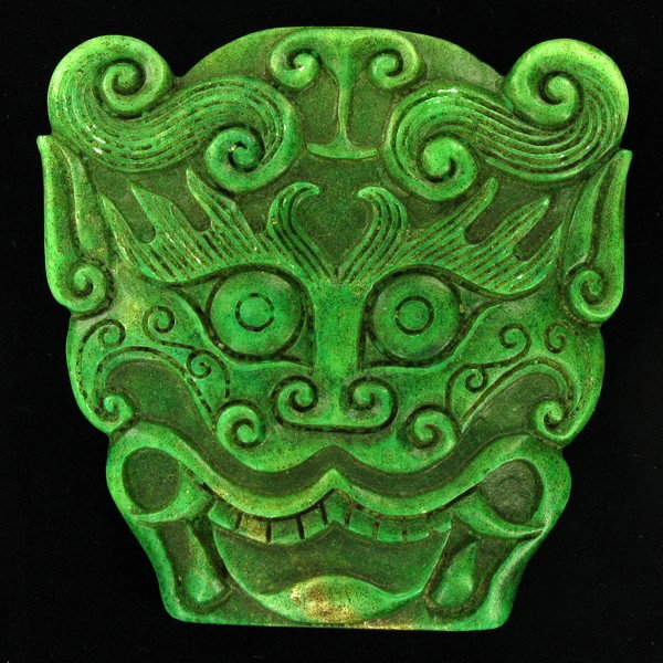 Chinese Handcarved Vintage Soapstone Bi: Excellent piece; 3" thick/heavy