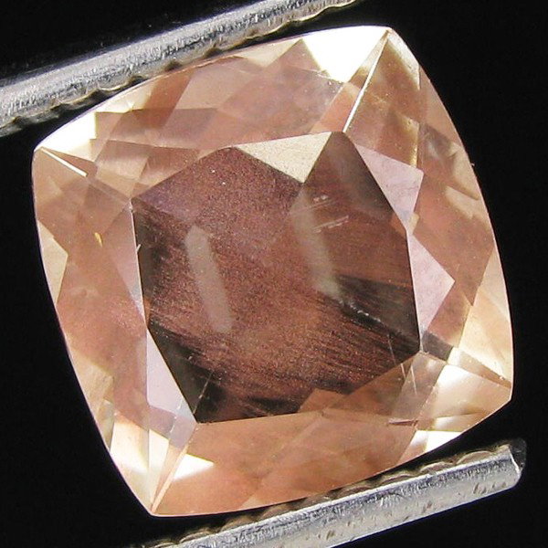 2.35ct Clear Champagne Oregon Sunstone Cushion: Excellent hi grade piece; well cut & colored; with treatment