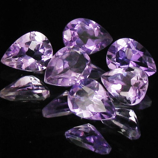 5.75ct Purple Amethyst Pear Parcel: Excellent parcel; well cut and colored; with treatment