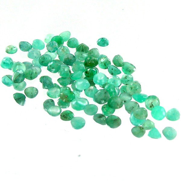 1.02ct Green Colombian Emerald Round Cut Parcel: Excellent parcel; well cut & colored; with treatment