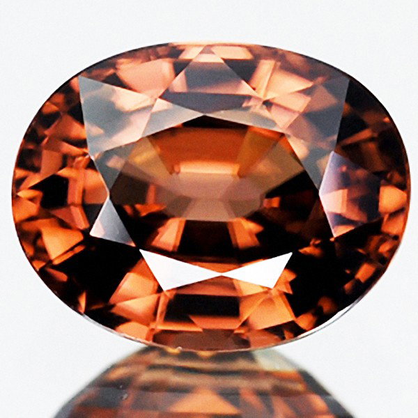 2.30ct Oval Natural Gem Brown Zircon: Excellent piece; Well cut and colored; with treatment