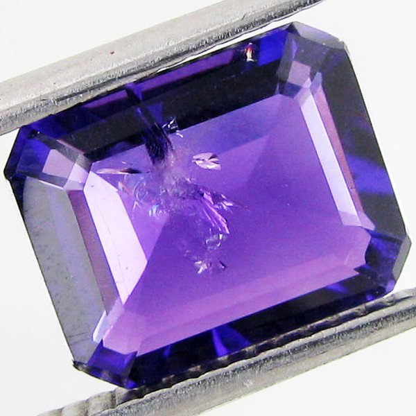 2.5ct Purple Amethyst Emerald: Excellent piece; well cut and colored; with treatment