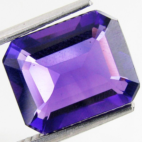 3.87ct Purple Amethyst Emerald: Excellent piece; well cut and colored; with treatment
