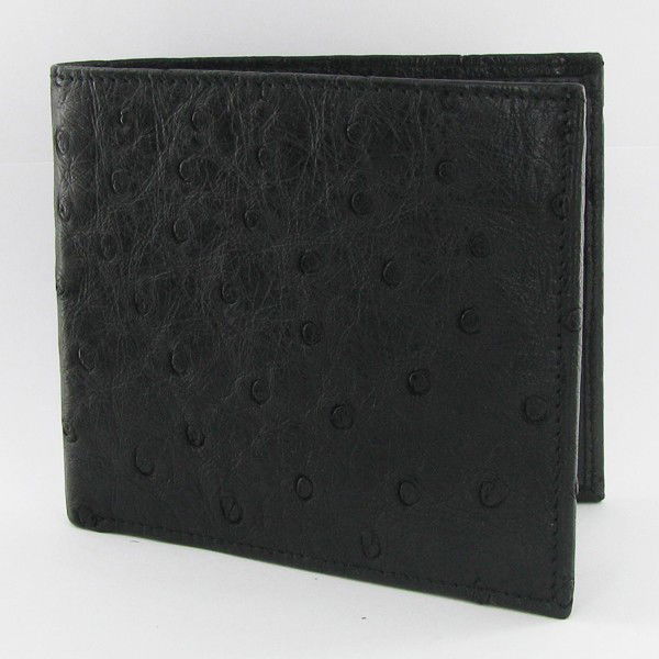 Mens Ostrich Hide Skin Wallet: Well made; brand new mens Ostrich Hide wallet. Sought after top skin. 4" x 3.5" when folded; multiple card slots; bill slots inside. $325 retail